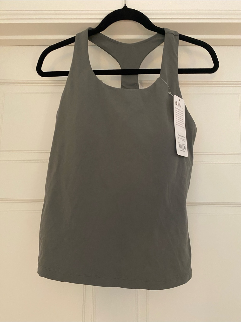 CRZ YOGA Women’s Racerback Tank Top in olive Gray